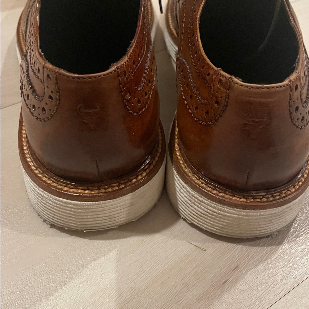 Trask Italian Wingtip Sport Shoe Vintage Finished in Cognac 11.5 - Picture 9 of 12